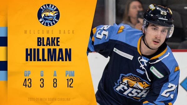 Defenseman Blake Hillman back in Walleye blue