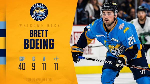 Forward Brett Boeing lands again in Toledo