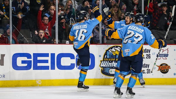Hawkins scores twice as Walleye down Everblades, 4-1