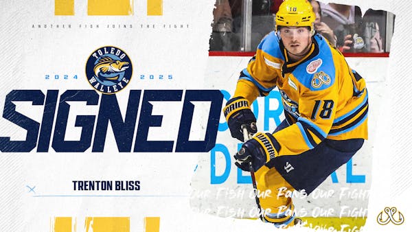 Forward Trenton Bliss signs with the Walleye for the 2024-25 season